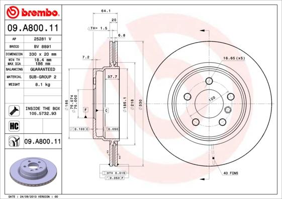 Brembo 09.A800.11 - Kočioni disk www.molydon.hr