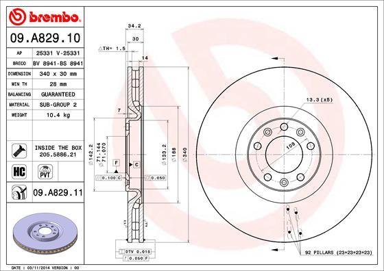 Brembo 09.A829.10 - Kočioni disk www.molydon.hr