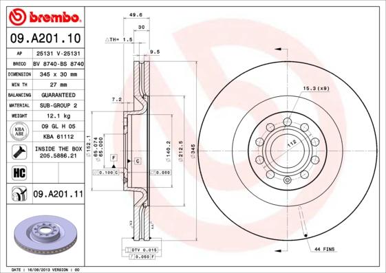 Brembo 09.A201.11 - Kočioni disk www.molydon.hr