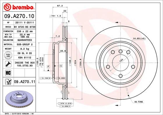 Brembo 09.A270.11 - Kočioni disk www.molydon.hr