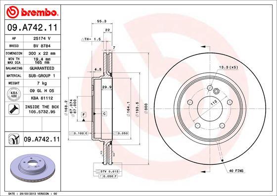 Brembo 09.A742.11 - Kočioni disk www.molydon.hr