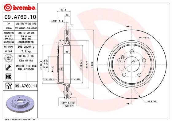 Brembo 09.A760.10 - Kočioni disk www.molydon.hr