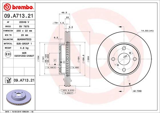 Brembo 09.A713.21 - Kočioni disk www.molydon.hr