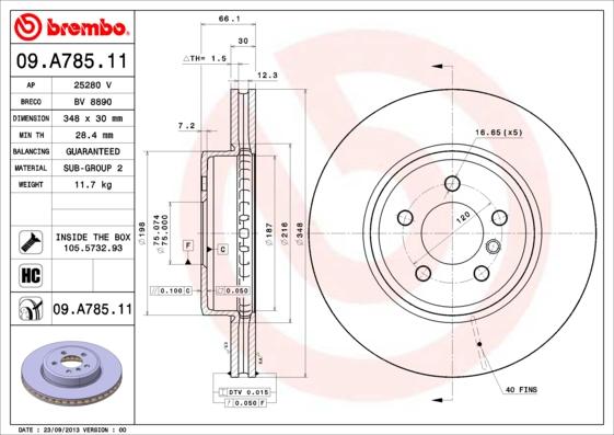 Brembo 09.A785.11 - Kočioni disk www.molydon.hr