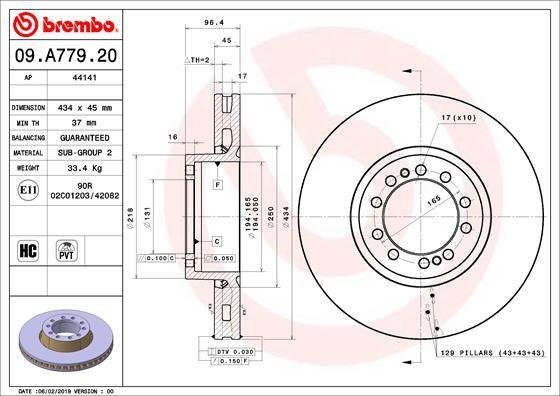 Brembo 09.A779.20 - Kočioni disk www.molydon.hr