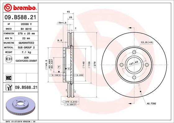 Brembo 09.B588.21 - Kočioni disk www.molydon.hr