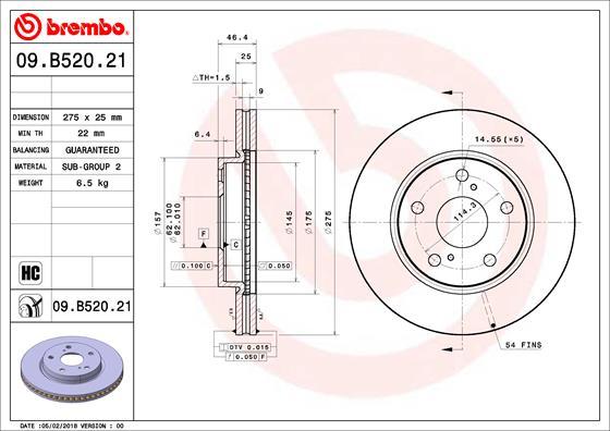 Brembo 09.B520.21 - Kočioni disk www.molydon.hr