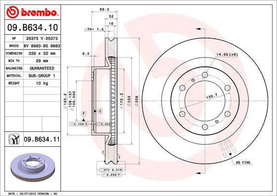 Brembo 09.B634.10 - Kočioni disk www.molydon.hr