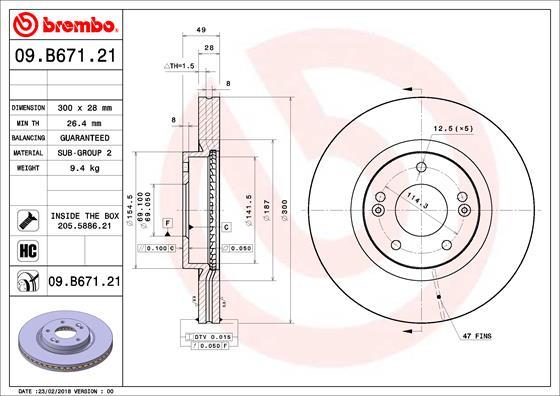 Brembo 09.B671.21 - Kočioni disk www.molydon.hr