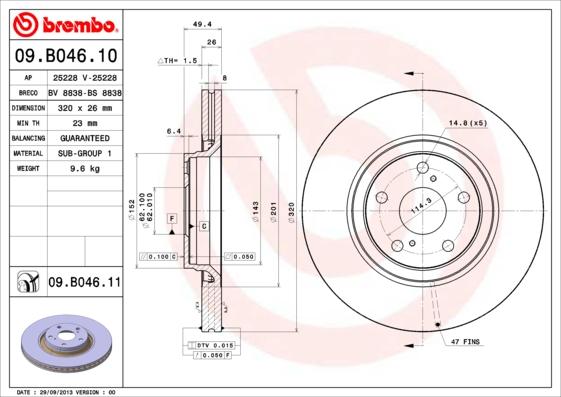 Brembo 09.B046.10 - Kočioni disk www.molydon.hr