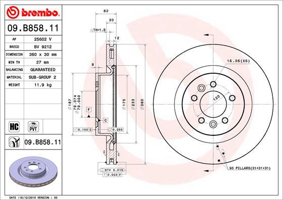 Brembo 09.B858.11 - Kočioni disk www.molydon.hr