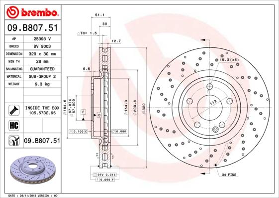 Brembo 09.B807.51 - Kočioni disk www.molydon.hr