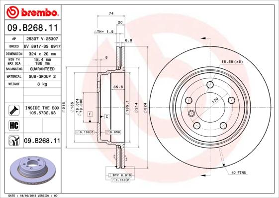 Brembo 09.B268.11 - Kočioni disk www.molydon.hr