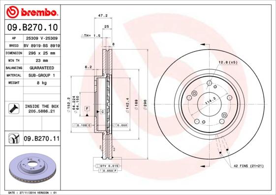 Brembo 09.B270.10 - Kočioni disk www.molydon.hr