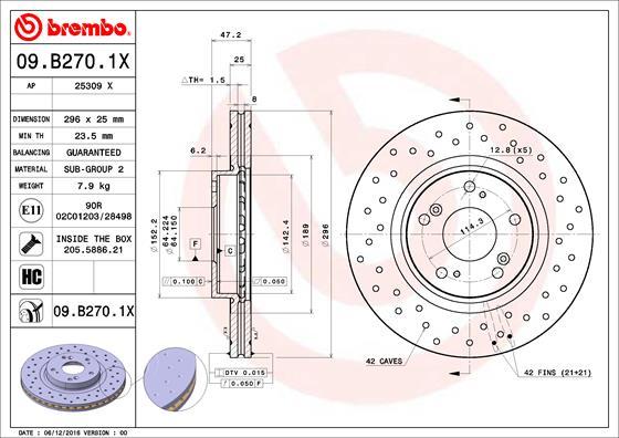 Brembo 09.B270.1X - Kočioni disk www.molydon.hr