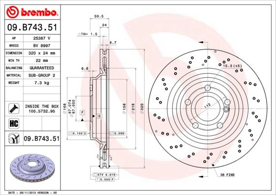 Brembo 09.B743.51 - Kočioni disk www.molydon.hr