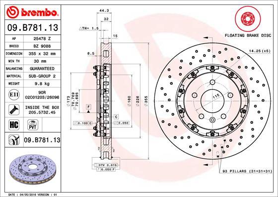 Brembo 09.B781.13 - Kočioni disk www.molydon.hr