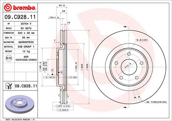 Brembo 09.C928.11 - Kočioni disk www.molydon.hr