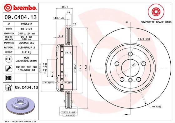 Brembo 09.C404.13 - Kočioni disk www.molydon.hr