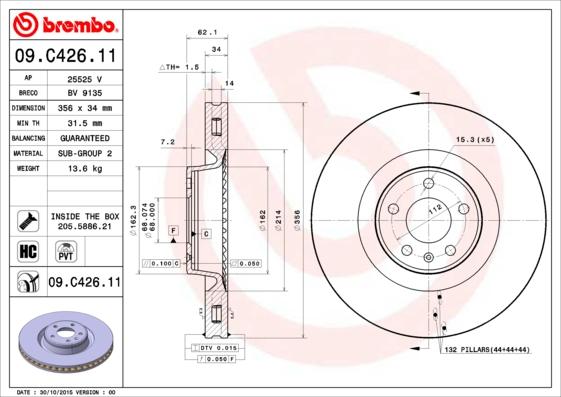 Brembo 09.C426.11 - Kočioni disk www.molydon.hr