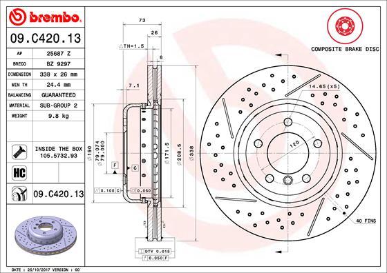 Brembo 09.C420.13 - Kočioni disk www.molydon.hr