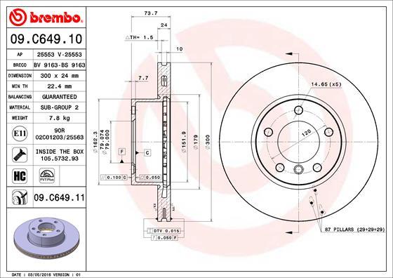 Brembo 09.C649.11 - Kočioni disk www.molydon.hr