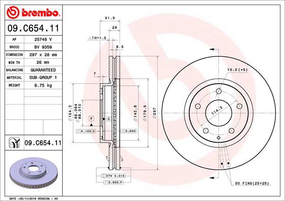 Brembo 09.C654.11 - Kočioni disk www.molydon.hr