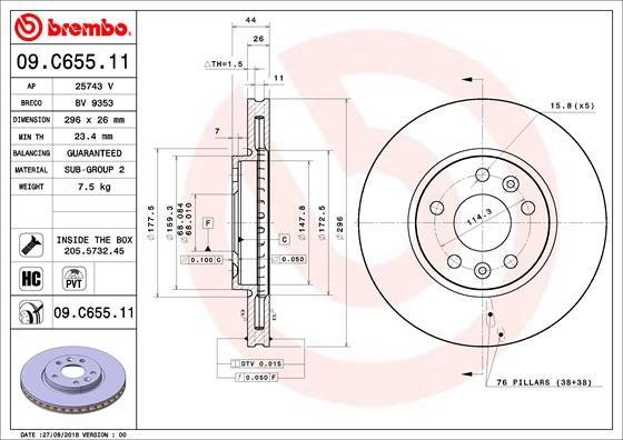 Brembo 09.C655.11 - Kočioni disk www.molydon.hr