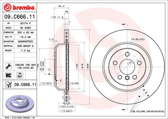 Brembo 09.C666.11 - Kočioni disk www.molydon.hr