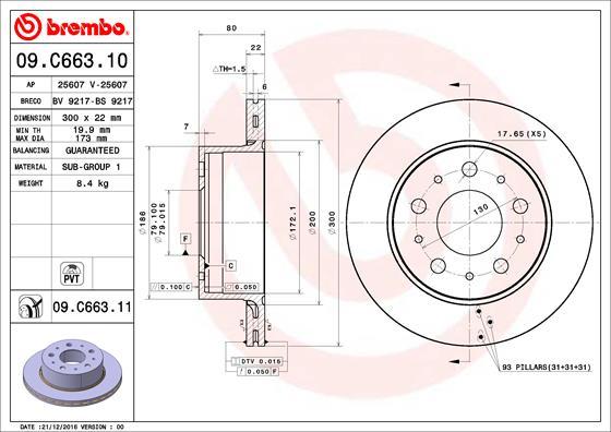 Brembo 09.C663.11 - Kočioni disk www.molydon.hr