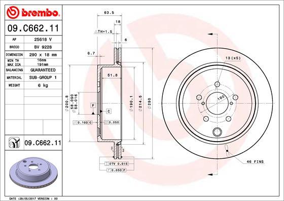 Brembo 09.C662.11 - Kočioni disk www.molydon.hr