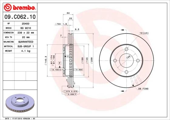 Brembo 09.C062.11 - Kočioni disk www.molydon.hr