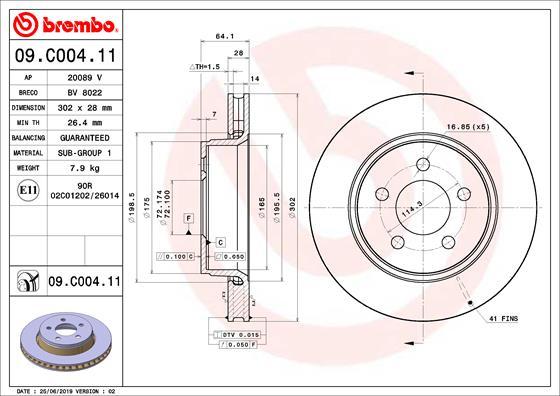 Brembo 09.C004.11 - Kočioni disk www.molydon.hr