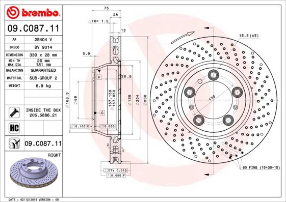 Brembo 09.C087.11 - Kočioni disk www.molydon.hr