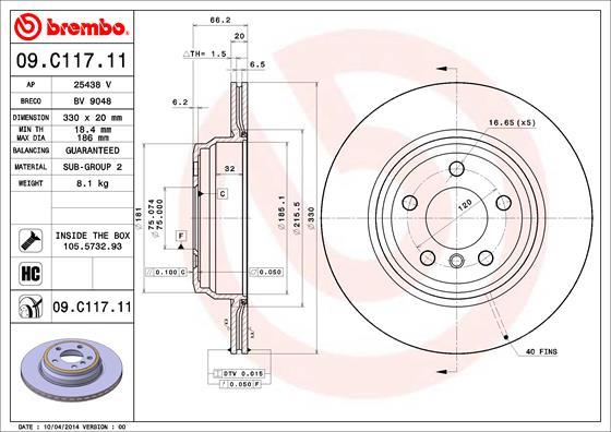 Brembo 09.C117.11 - Kočioni disk www.molydon.hr