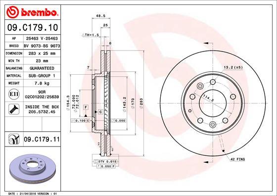 Brembo 09.C179.11 - Kočioni disk www.molydon.hr