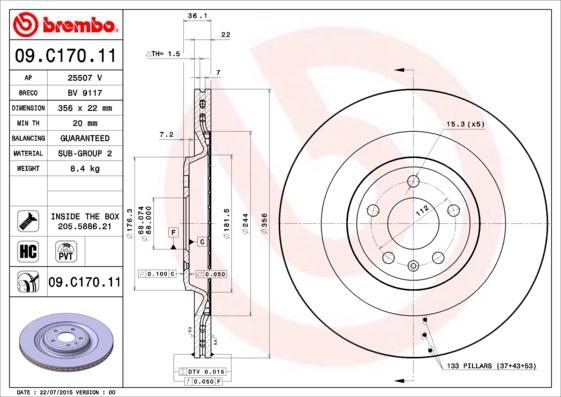 Brembo 09.C170.11 - Kočioni disk www.molydon.hr