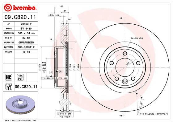 Brembo 09.C820.11 - Kočioni disk www.molydon.hr