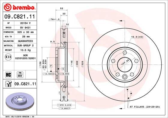 Brembo 09.C821.11 - Kočioni disk www.molydon.hr