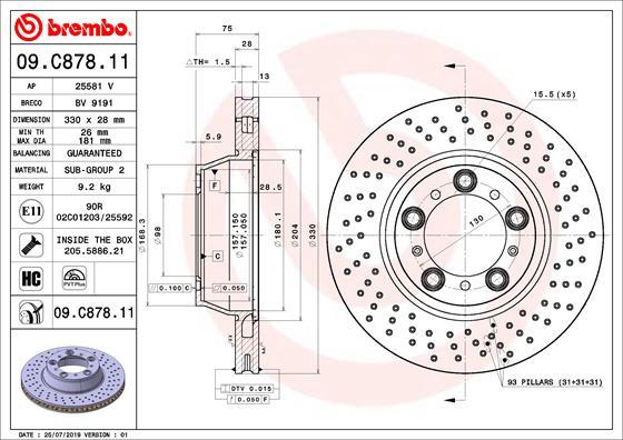 Brembo 09.C878.11 - Kočioni disk www.molydon.hr