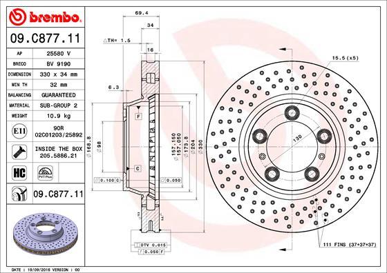 Brembo 09.C877.11 - Kočioni disk www.molydon.hr