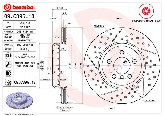 Brembo 09.C395.13 - Kočioni disk www.molydon.hr