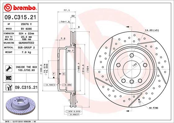 Brembo 09.C315.21 - Kočioni disk www.molydon.hr