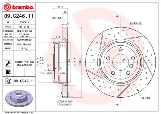 Brembo 09.C246.11 - Kočioni disk www.molydon.hr