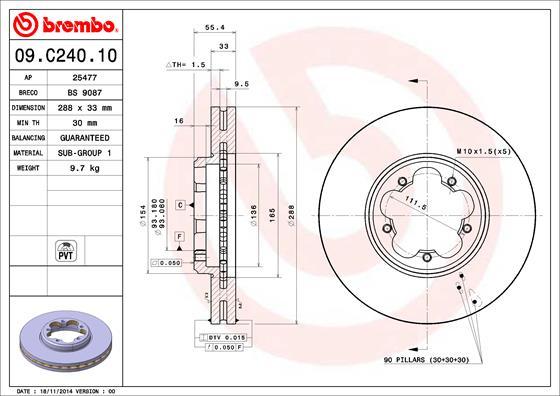 Brembo 09.C240.10 - Kočioni disk www.molydon.hr