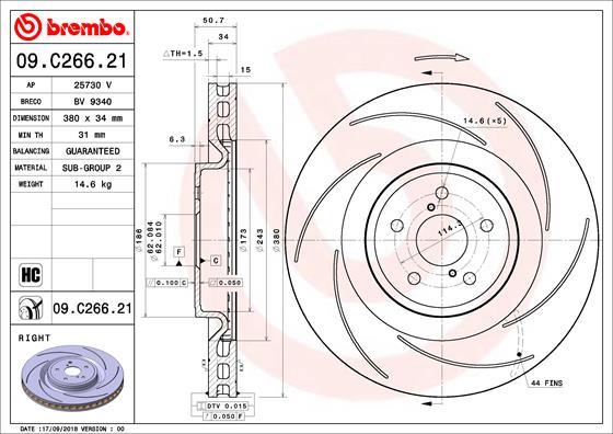 Brembo 09.C266.21 - Kočioni disk www.molydon.hr