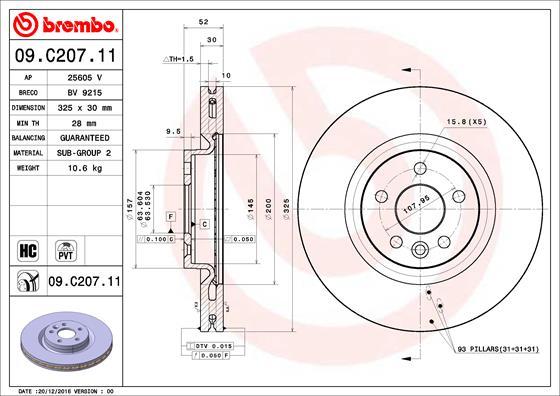 Brembo 09.C207.11 - Kočioni disk www.molydon.hr