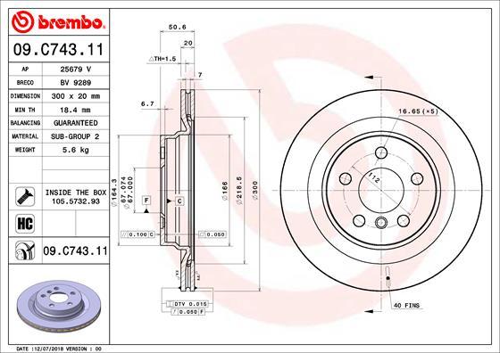 Brembo 09.C743.11 - Kočioni disk www.molydon.hr