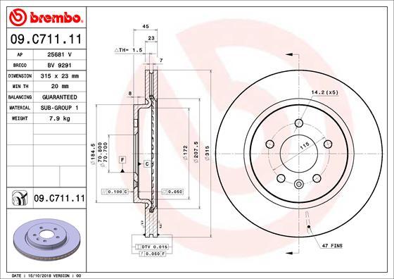 Brembo 09.C711.11 - Kočioni disk www.molydon.hr