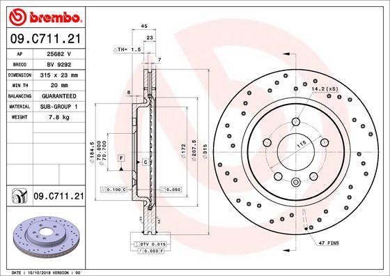 Brembo 09.C711.21 - Kočioni disk www.molydon.hr